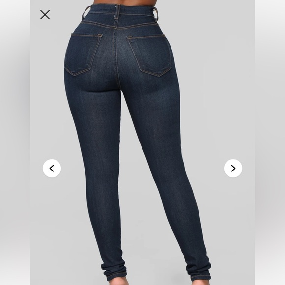 Dark denim High-Waisted Skinny Jeans - Picture 3 of 3